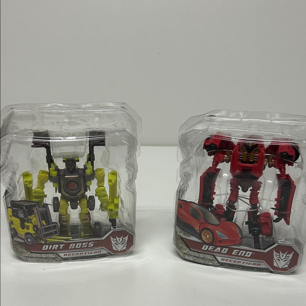 Decepticon Dirt Boss and Dead End Action Figures - Yellow and Red